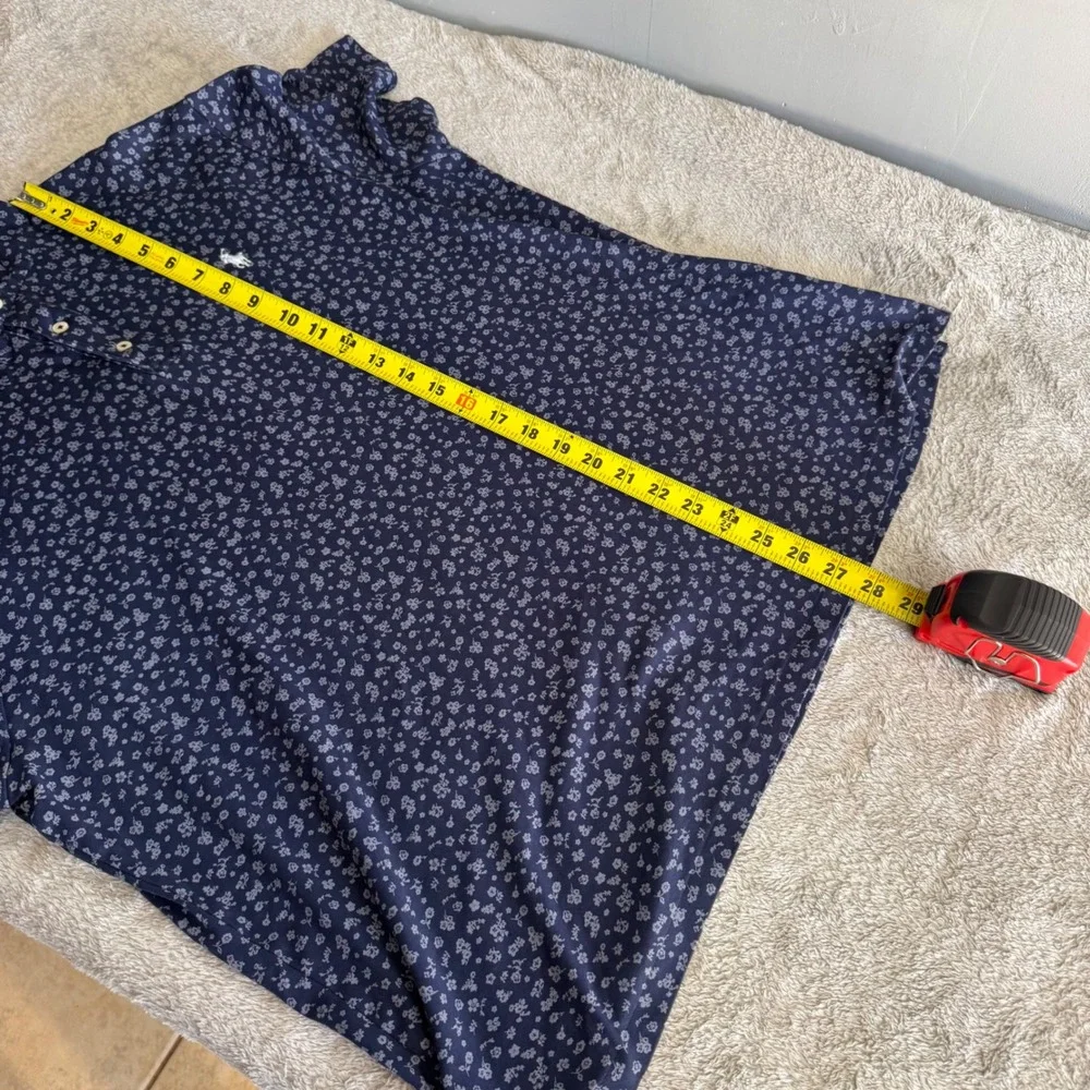 Polo‎ Ralph Lauren Polo Mens XL Navy Blue Floral Ditsy Custom Slim Fit Shirt